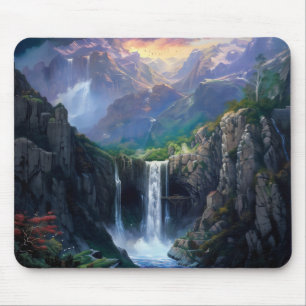 Waterfall Fantasy World Mouse Pad