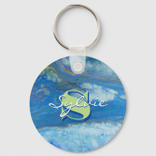 Waterfall Fluid Painting Key Ring