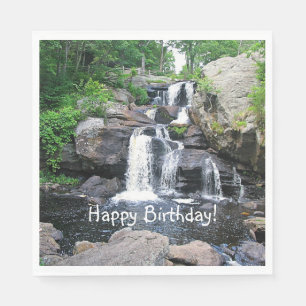 Waterfall Happy Birthday Napkin