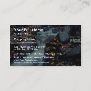 Waterfall in autumn, near Capelton, Estrie, Quebec Business Card