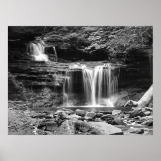 Waterfall in black and white Print