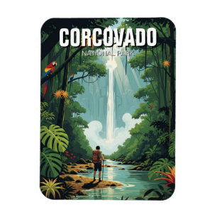 Waterfall in Costa Rica Corcovado National Park Magnet