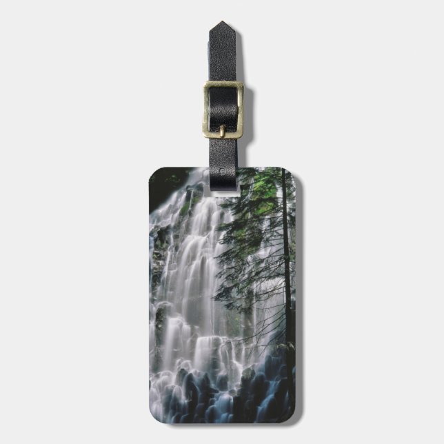 Waterfall in forest, Oregon Luggage Tag (Front Vertical)