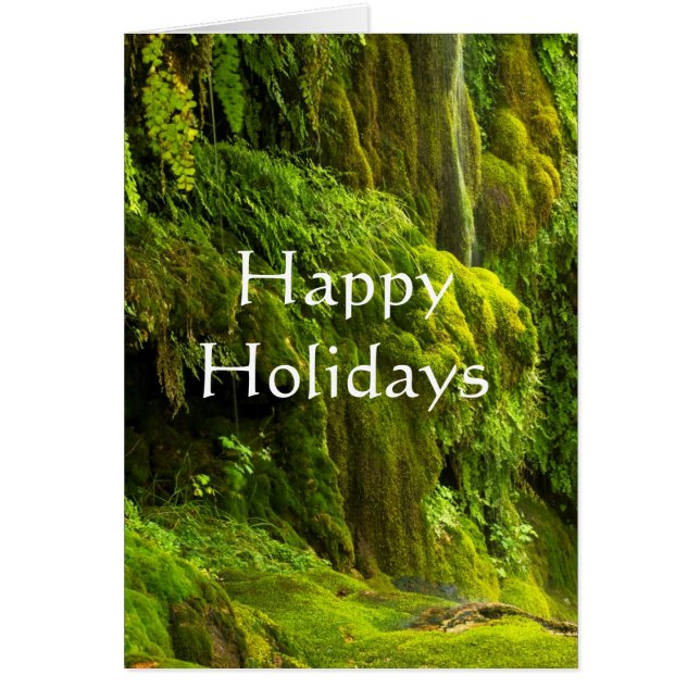 Waterfall in green  happy holidays (Front)