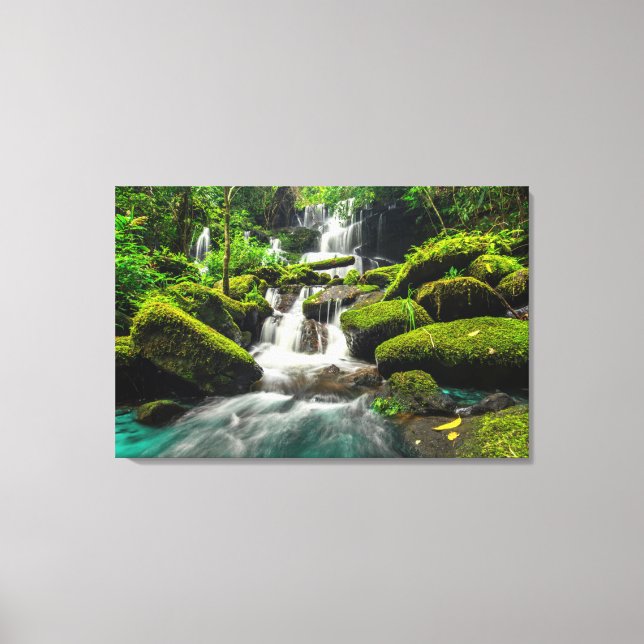 Waterfall in Jungle | Phu Tub Berk Mountain Canvas Print (Front)
