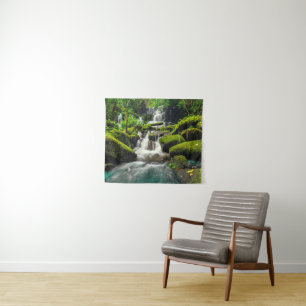 Waterfall in Jungle   Phu Tub Berk Mountain Tapestry