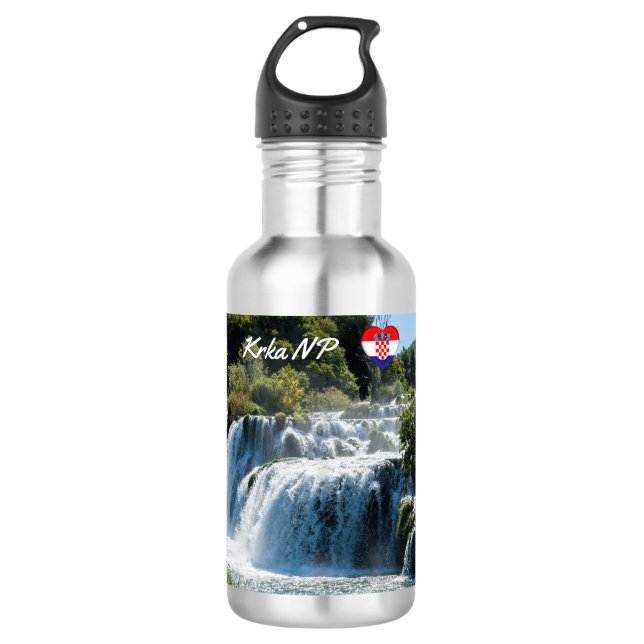 Waterfall in Krka National Park - Dalmatia,Croatia 532 Ml Water Bottle (Front)