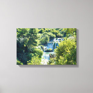 Waterfall in Krka National Park - Dalmatia,Croatia Canvas Print