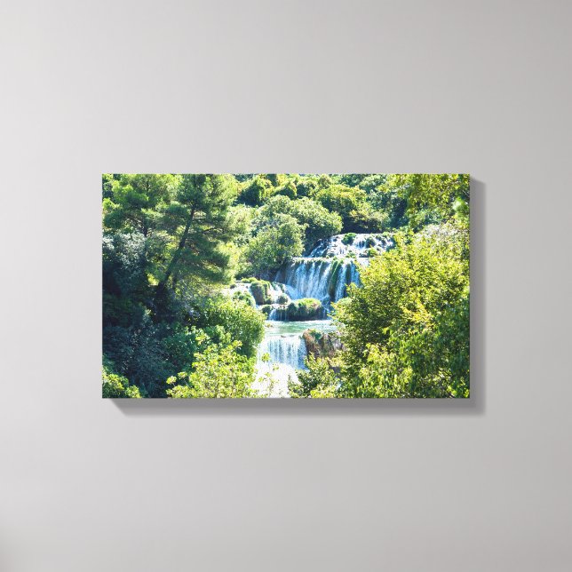 Waterfall in Krka National Park - Dalmatia,Croatia Canvas Print (Front)
