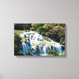 Waterfall in Krka National Park - Dalmatia,Croatia Canvas Print