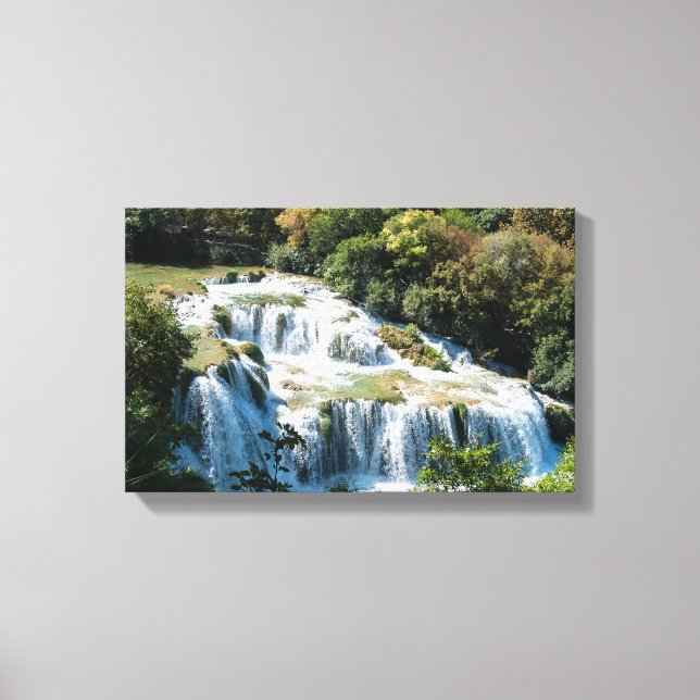 Waterfall in Krka National Park - Dalmatia,Croatia Canvas Print (Front)