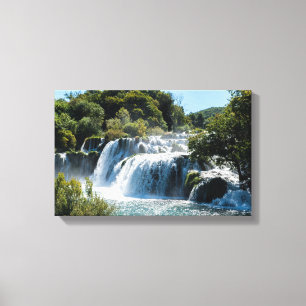 Waterfall in Krka National Park - Dalmatia,Croatia Canvas Print
