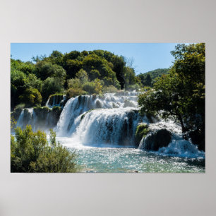 Waterfall in Krka National Park - Dalmatia,Croatia Poster