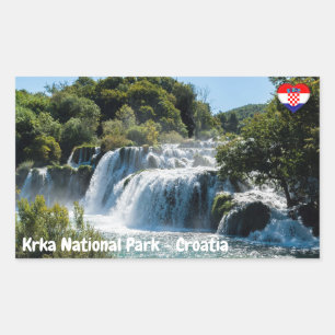 Waterfall in Krka National Park - Dalmatia,Croatia Rectangular Sticker