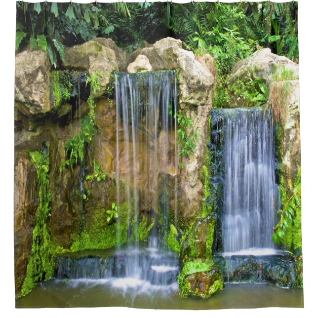 Waterfall in Natureland Shower Curtain (Front)