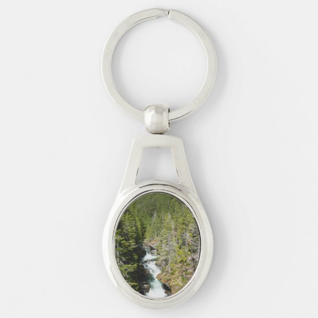 Waterfall in Olympic National Forest Key Ring (Front)