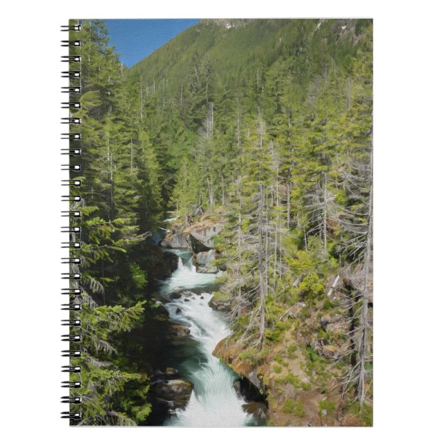Waterfall in Olympic National Forest Notebook (Front)