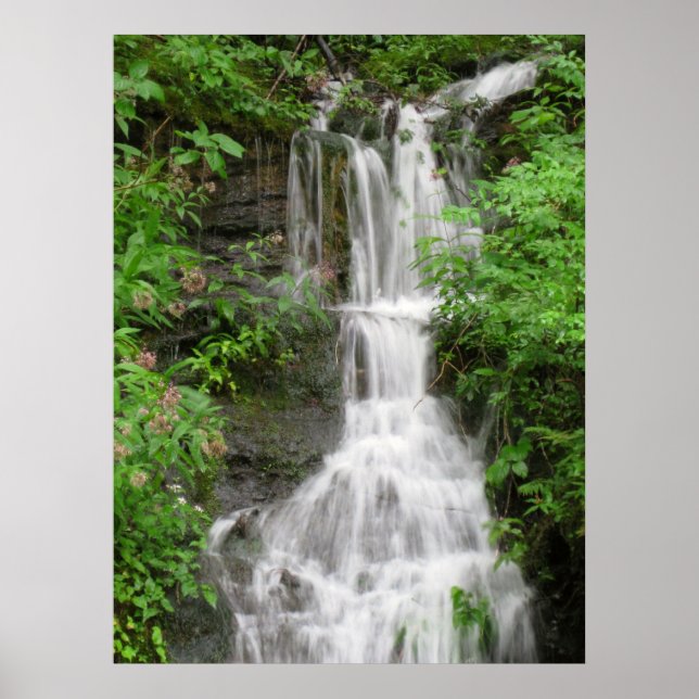 Waterfall in smokey Mountains Poster (Front)