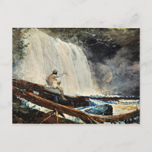 Waterfall in the Adirondacks, fine art by W. Homer Postcard