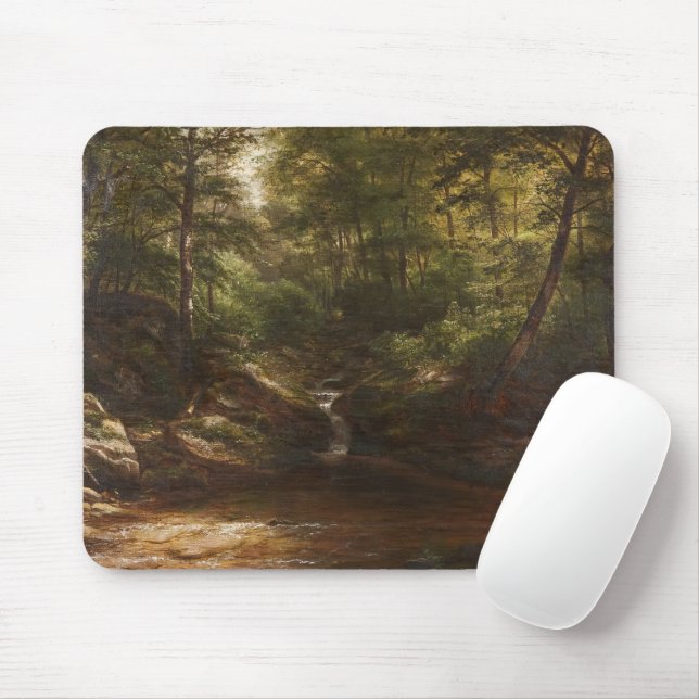 Waterfall in the Forest – George Hetzel Mouse Pad (With Mouse)