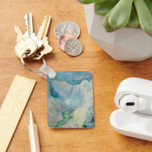 Waterfall in Yellowstone by Twachtman, Vintage Art Key Ring
