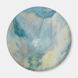 Waterfall in Yellowstone by Twachtman, Vintage Art Magnet