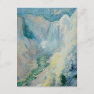 Waterfall in Yellowstone by Twachtman, Vintage Art Postcard