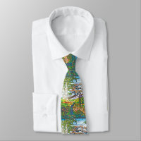 Waterfall Iris Birch Tiffany Stained Glass Window