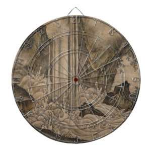 Waterfall (Japanese Landscape Art) (Kano Motonobu) Dartboard