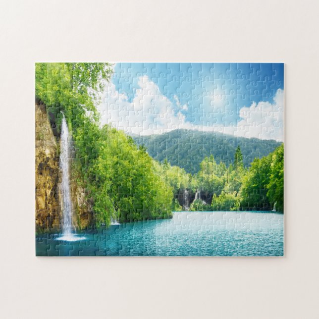 Waterfall Lake Landscape Jigsaw Puzzle (Horizontal)