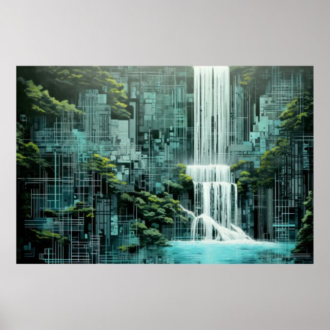 Waterfall Landscape Art Decor Paint  (Front)