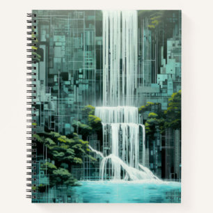 Waterfall Landscape Art Decor Paint Notebook