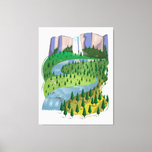 Waterfall Landscape Canvas Print