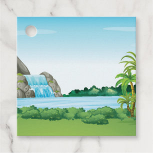 Waterfall landscape favour tags