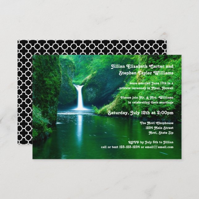 Waterfall Landscape Photo -3x5Wedding Announcement (Front/Back)