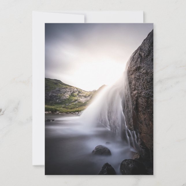 Waterfall Landscape photo Holiday Card (Front)