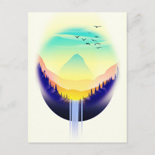 Waterfall Landscape Postcard