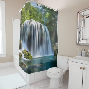 Waterfall Landscape Shower Curtain