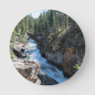 Waterfall Landscape, Stanley Falls Round Clock