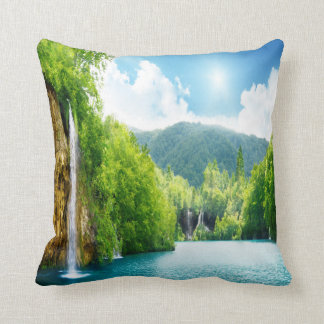 Waterfall Landscape Throw Cushion
