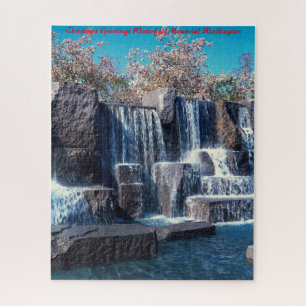 Waterfall Memorial Washington Christmas Greetings Jigsaw Puzzle