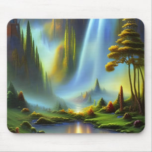 Waterfall Mountain Valley Mouse Pad