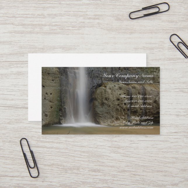 Waterfall Nature Business Card (Front/Back In Situ)