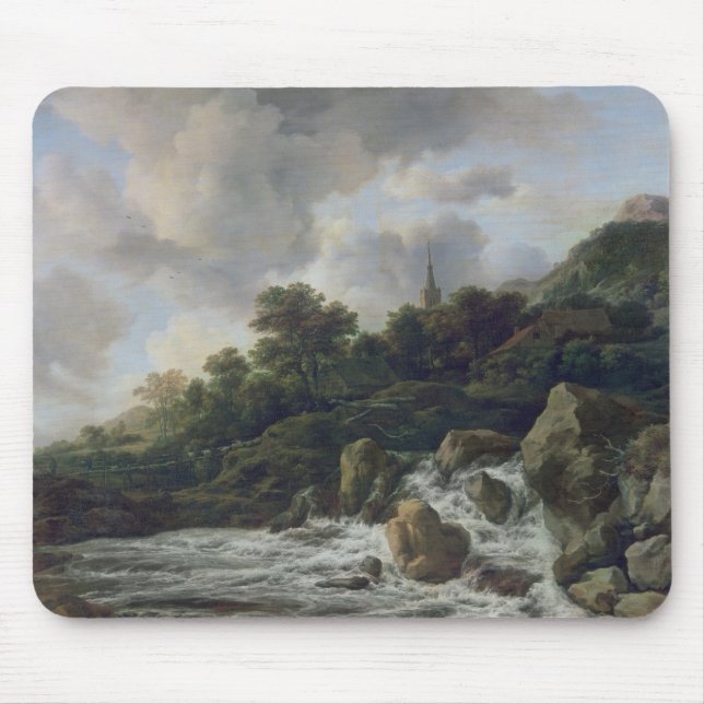 Waterfall Near a Village, c.1665-70 Mouse Pad (Front)