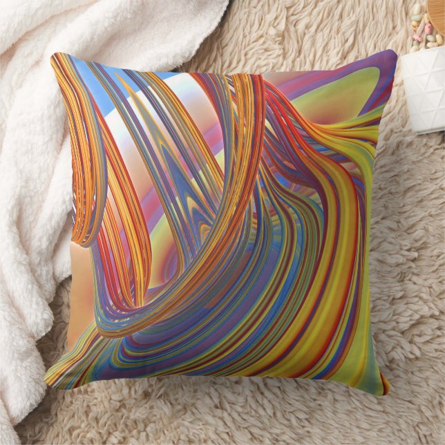 Waterfall of Colour Throw Pillow (Blanket)