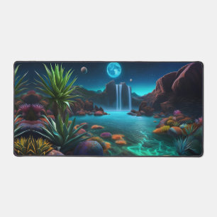 Waterfall on a Distant Planet Desk Mat