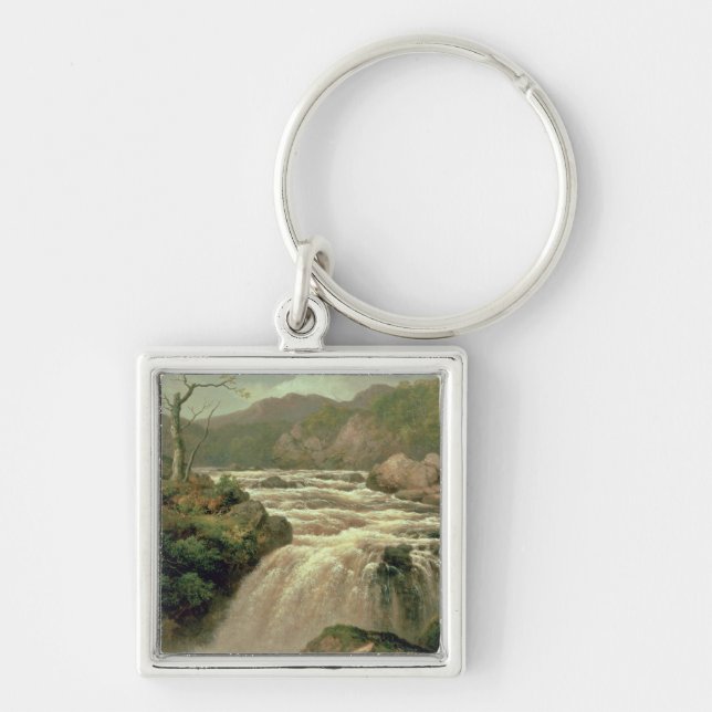 Waterfall on River Neath, South Wales Key Ring (Front)