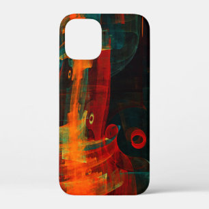 Waterfall Orange Red Blue Abstract Art iPhone 12 Mini Case