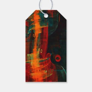Waterfall Orange Red Blue Abstract Art Gift Tags
