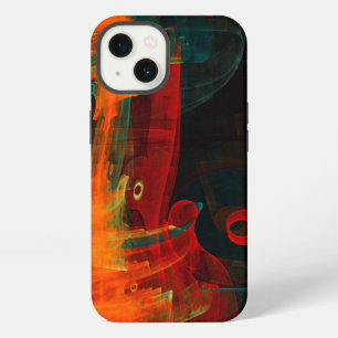 Waterfall Orange Red Blue Abstract Art iPhone 13 Case